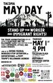 Tacoma May 1, 2025 Stand Up for Worker and Immigrant Rights Flyer