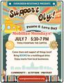 Olympia July 7, 2025 Mobilization Mondays Flyer: Peace and Love Day