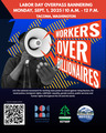 Flyer for Tacoma Sept 1, 2025 Workers Over Billionaires
