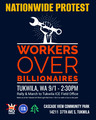 Flyer for Tukwila Sept 1, 2025 Workers Over Billionaires Rally and March