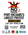 Flyer for Port Orchard Oct 18, 2025 No Kings 2 Protest