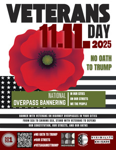 Flyer for Nov 11, 2025 National Overpass Bannering