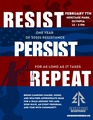 Flyer for Olympia Feb 7, 2026 Resist, Persist, Repeat Rally and March